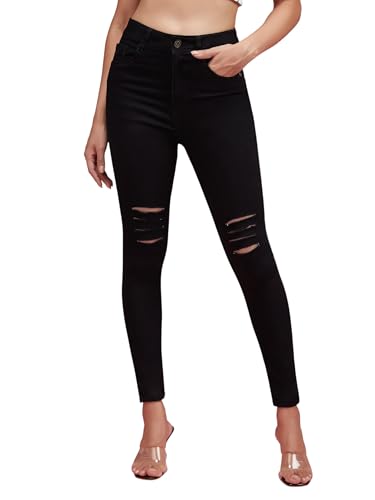 Image of Miss Chase Women's Skinny High Rise Cropped Stretchable Denim Jeans