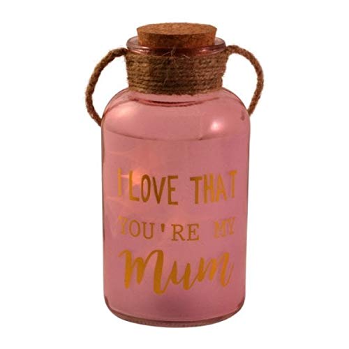 Mum Pink Light Up Illuminated Jar With Rope Gift Birthday Christmas Gifts