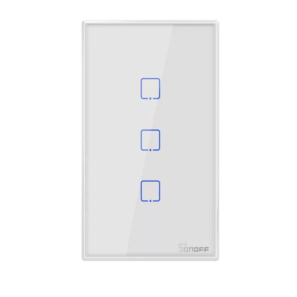 Vetrineinrete® Interruttore smart 3 canale controller da remoto wireless wifi placca touch domotica (Bianco)