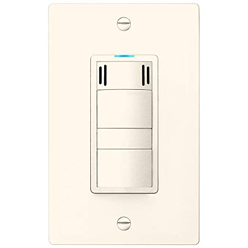 DewStop FS-325-A1 Adjustable Bathroom Fan Control and Light Switch, Almond