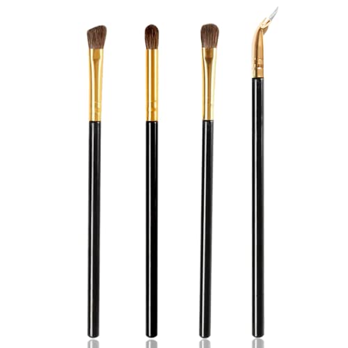 Eyeliner Brush Angled Eyeshadow Brush Set- Flat Liquid Gel Liner Brush, Angle Wing Brushes Set, Eye Makeup Thin Bristle Brush, Ultra Fine Bent Eyeliner Brush (Eyeshadow brush+elbow Brush)