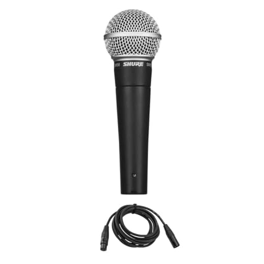 Shure SM58-LC Microfone Vocal com H&A Value Series XLR M para F Cabo de Microfone Profissional - 3,5 m