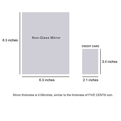 Delma Unframed Mirror Tiles Mirror Wall Stickers (Non Glass),Thick Self Adhesive Acrylic Mirror Sheets,Rectangular Wall Mirror Stickers (6.3'' X 8.3'' X 0.07'' - 4Pcs), White