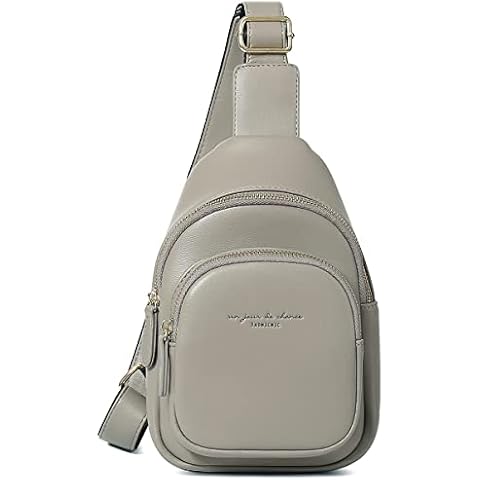 Small Sling Backpack Aomiduo Leather Crossbody Bag Purse Shoulder Bags for Student Women Girl, Bright Gray, M, Lightweight Women Crossbody Bag Cover