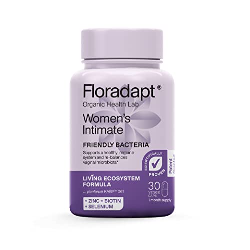 Floradapt Women's Intimate Probiotics | Vegan & Certified Organic Candida Support Women Capsules | Thrush Treatment & Vaginal Health for Ladies | (30 Days Serving)