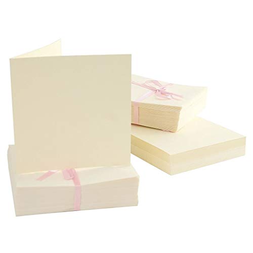 Carte de vœux vierges Anita's carré 100x13,5 cm crème avec enveloppes ivoire