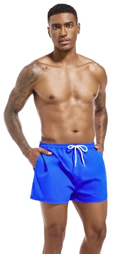 Generic Men's Swim Trunk Quick Dry Solid 3"" in Inseam Swimwear Bathing Suit with Mesh Lining Beach Shorts2