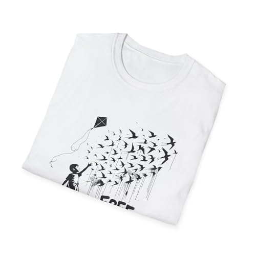 Peace Doves T-Shirt, Free Gaza Tshirt, Free Palestine T-Shirt, Activist Clothing, Banksy Style Graphic Top, Kite Flying Tee2