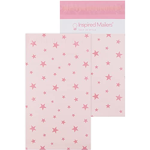 Image of Inspired Mailers - Poly Mailers 6x9-100 Pack - Rose Gold Stars Deluxe - Shipping Bags 6x9 - Packaging Bags for Shipping - Mailing Bags 6x9 - Small Poly Mailers