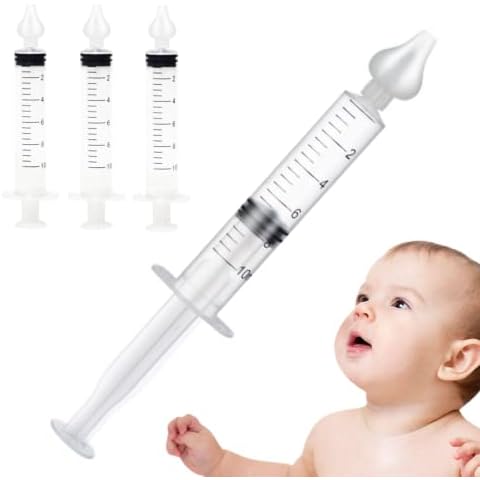 4 Pcs Baby Nasal Aspirators Portable Infant Nose Cleaner 10ml Syringe Nasal Irrigator Reusable Silicone Nasal Suction Tip for Children and Adults Cover