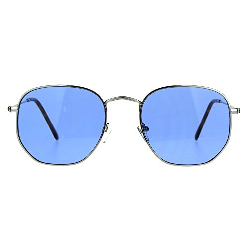 Vintage Fashion Sunglasses Thin Metal Hexagon Shape Frame Color Lens UV 4002