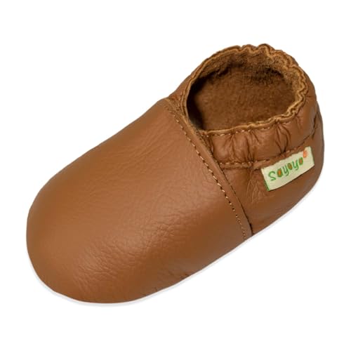 SAYOYO Baby Boy Shoes Soft Sole Leather Shoes Toddler Baby Girl Walking Crib Baby Moccasins 12-18 Months