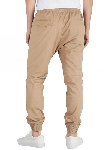 ITALYMORN Khaki Chino Joggers for Men Twill Stretch Casual Pants with Pockets