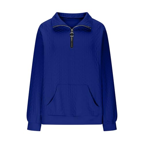 Fall Quarter Zip Pullover Sweaters for Women 2025 Fashion Long Sleeve Turndown Collared Fitted Ribbed Knit Tops4