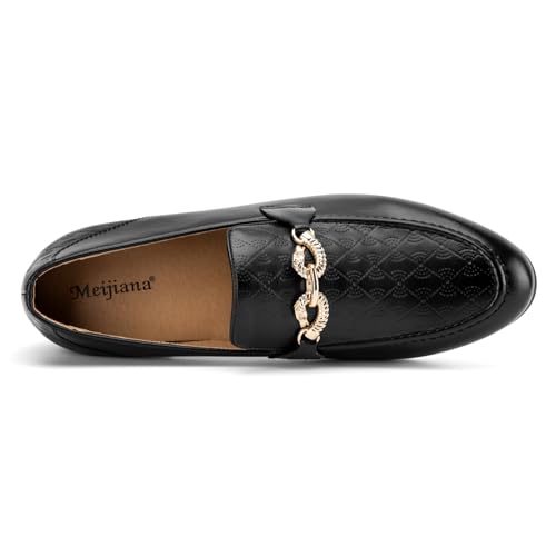 Image of Meijiana Men's Fashion Classic Microfiber PU Leather Loafers and Weeding Dress Shoes for Men
