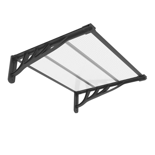 Auvent de porte haut de gamme en polycarbonate imperméable et structure rigide stable - 2