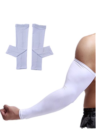 SUNLAND Sports Arm Sleeves for Men UV Protection Cooling Arm Sleeves for Outdoor Sports,Basketball Sunblock Sleeves 2 Pairs.