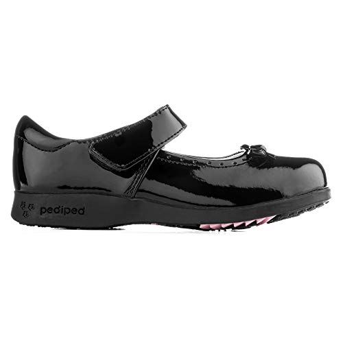 Pediped Girls Flex Isabella Mary Jane Flat, Black, 10-10.5 X-Wide Little Kid Us #TOP6