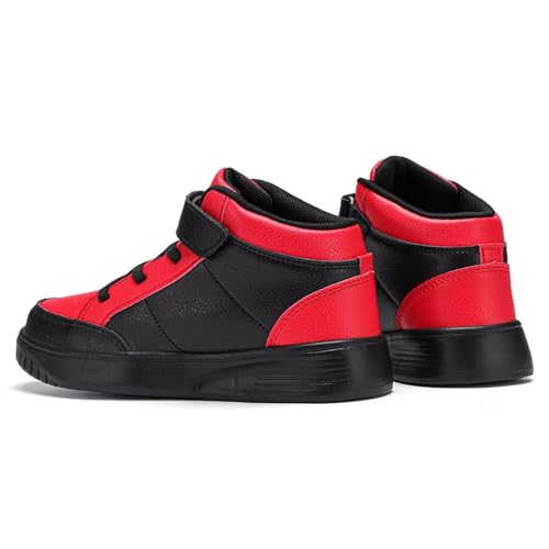 Black Sneakers Boys High Top Lightweight Breathable Strap Athletic Sports Shoes Girls Walking Jogging School Running Shoes Size 44