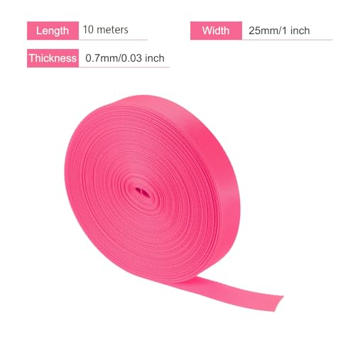 Image of Nylon Webbing Strap, 10 Metres, 1 inch /1.5 inch /2 inch Width, 0.7 mm Thickness (Dark Pink, 1 inch)
