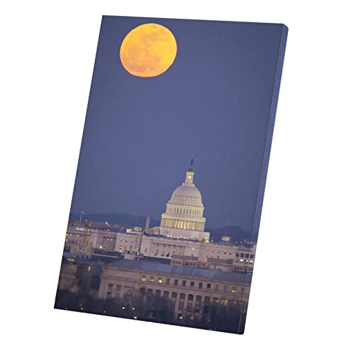 Tableau Capitole Washington lune rousse habillage grand mur