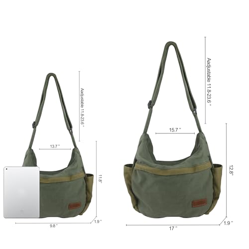 Large Canvas Messenger Bag with Multiple Pockets for Men and Women, Crossbody Shoulder Tote Hobo Laptop Bag2
