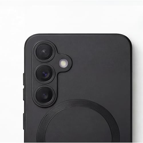 Image of amazon basics Premium Mag-Safe Case for Samsung Galaxy A17 5G | Shockproof & Anti-Scratch Cover | Soft Silicone with Wireless Charging | Camera Lens Guard - Black