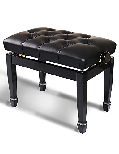 TEmkin Banc de Piano d’artiste de Luxe, Tabouret de Piano en Cuir Solo avec de Beaux Pieds en Fer à Cheval et Un Coussin rembourré, 56 x 36 x 47-57 cm - Les Beatles, Paul McCartney, John Lennon, RIngo Starr, George Harrison TEmkin Banc de Piano d'artiste de Luxe, Tabouret de Piano en Cuir Solo avec de Beaux Pieds en Fer à Cheval et Un Coussin rembourré, 56 x 36 x 47-57 cm