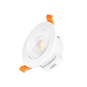 Mini Lampe Plafonnier Spot Encastrable Plafond a LED Orientable 5W 450Lm Blanc Chaud Froid Ajustable Pas Dimmable Angle Eclairage 38° Diametre Percage 65-80MM Lot de 1 de Enuotek
