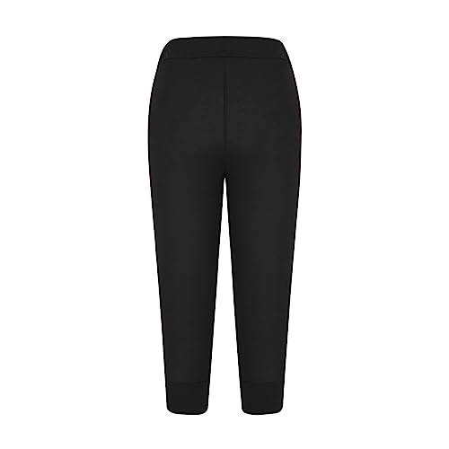 Wkishenl Capri Pants for Women Summer 2025 Drawstring Elastic High Waist Cargo Pants with Pockets Solid Color Button Joggers4