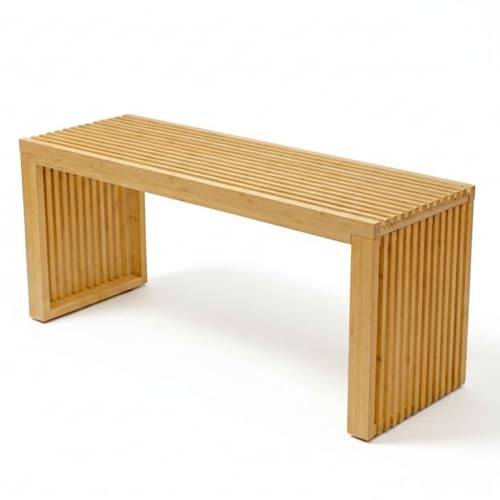 Adabor Sitzbank aus Bambus Holz Hochwertige Holzbank für Flur Wohnzimmer Esszimmer und Küche stabile & Pflegeleichte Schuhbank | extrem belastbar höhenverstellbar & rutschfest