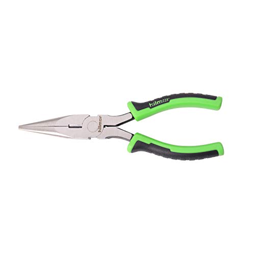 Hilmor 6" Long Nose Pliers With Rubber Handle Grip, Black & Green, Lnp6 1885397 #TOP4