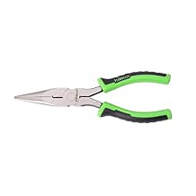 Hilmor 6" Long Nose Pliers with Rubber Handle Grip, Black & Green, LNP6 1885397