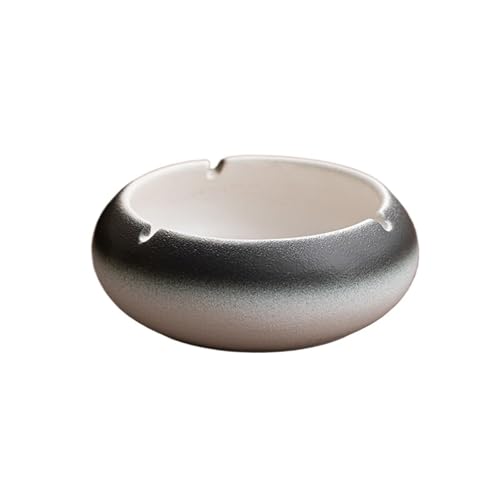 Portátil Cenicero de cerámica esmerilada for el hogar con ranura, resistente al viento, adecuado for decoración escritorio oficina Exterior(Pequeño)