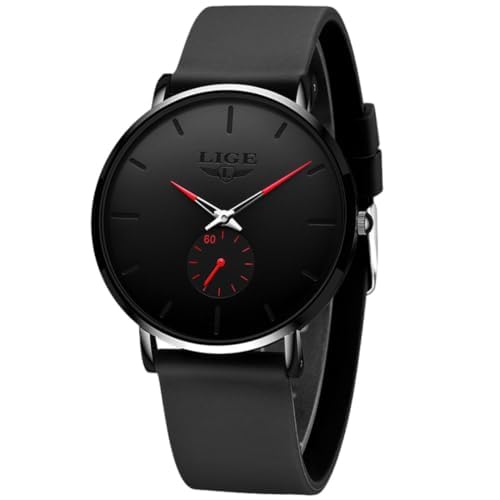 Lige - Relógio Minimalista em Aço Inoxidável Vidro Temperado Resi...