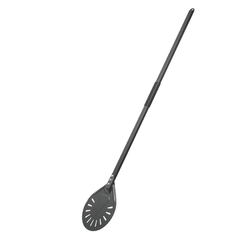 WANGSHAOWEI Pizza ​Paddle Hard Coating Long Handle Perforated Removable Pizza Turning Peel Shovel Aluminum Paddle(9 inch Long Handle)