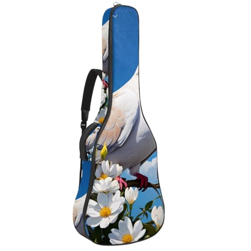 Housse de guitare acoustique 41 pouces imperméable avec motif colombe