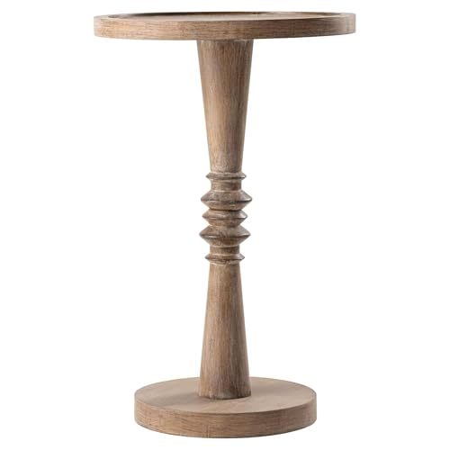 COZAYH Traditional Rustic Pedestal Table, Round...