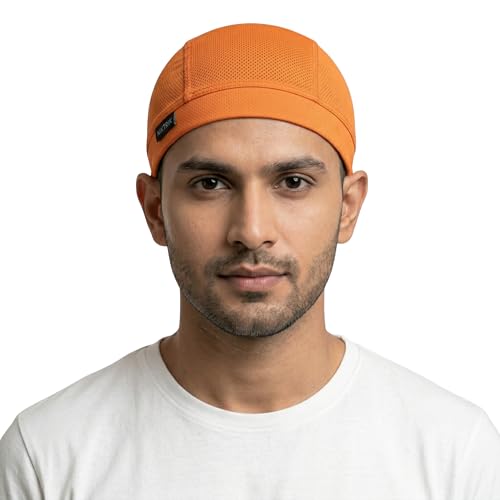 Image of Unisex Helmet Skull Cap for Bikers & Cyclists, Polyester Head Cap, Hair Inner Helmet Cap for Men, Sweat Cooling Beanie Cap, Skull Mask for Summer, Bike Accessories
