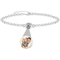Manillas Personalizadas Para Parejas CSstone Pulsera con Foto Personalizada, Pulsera con Foto Proyección,Pulsera de Memoria con Imágenes en su Interior, Pulsera Fotos, Me Encanta tu Regalo Personalizado Para Mi Novia y Dama de Honor