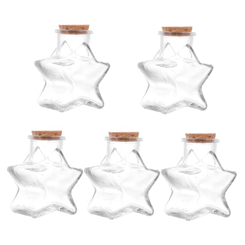 Cabilock 5 Piezas botella de vidrio de corcho frascos mini Corcho...