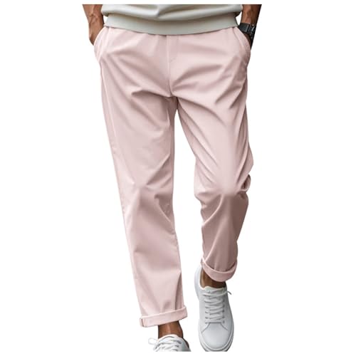 Men's Casual Pants Baggy Loose Fit Drawstring Waisted Elastic Long Pant Classic Solid Work Office Business Trousers