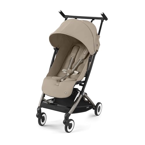 Cybex Libelle 2 Travel pockit Baby Stroller - Lightweight Carry-On Travel Stroller for Airplane with One-Hand Recline, Compatible with CYBEX Car Seats, Almond Beige