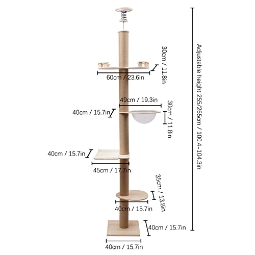 Torre rascador para gatos de 4 niveles ajustable miniatura 3