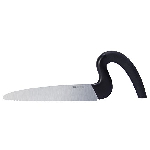 Brix Design B-5351 cuchillo de cocina Cuchillo para pan Acero inoxidable - Cuchillos de cocina (Cuchillo para pan, 21 cm, Acero inoxidable, Negro, Mango antideslizante, Agarre suave, 25 mm)