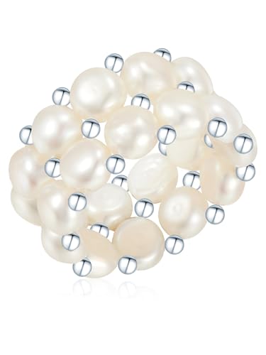 Valero Pearls Bague avec perle pour Femme en Argent sterling
