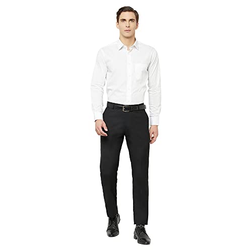 Image of Cantabil Solid Non Pleated Regular Fit Mid Rise Formal Trouser for Men | Formal Pants for Men | Formal Wear Regular Fit Trouser for Men (P-MTRF00044 Black)