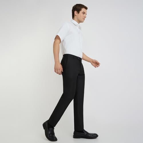Image of Raymond Men's Slim Fit Mid Rise Structure Pattern Poly Viscose Blend Pleatless Formal Trouser