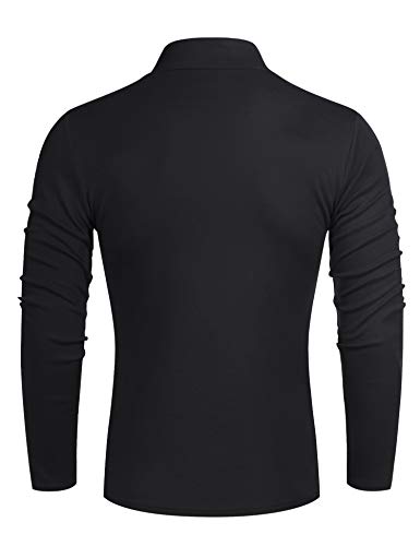 Poriff Men's Casual Mock Neck Tops Long Sleeve Slim Fit Turtleneck Pullover Sweaters3