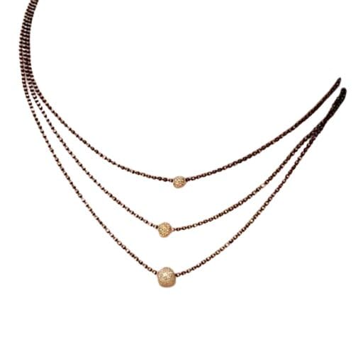 3 Layer Gold Plated Ball Mangalsutra For Women | Pearl Beads Layered Designer Traditional Mangalsutra Jewellery Necklace Gold-image-30